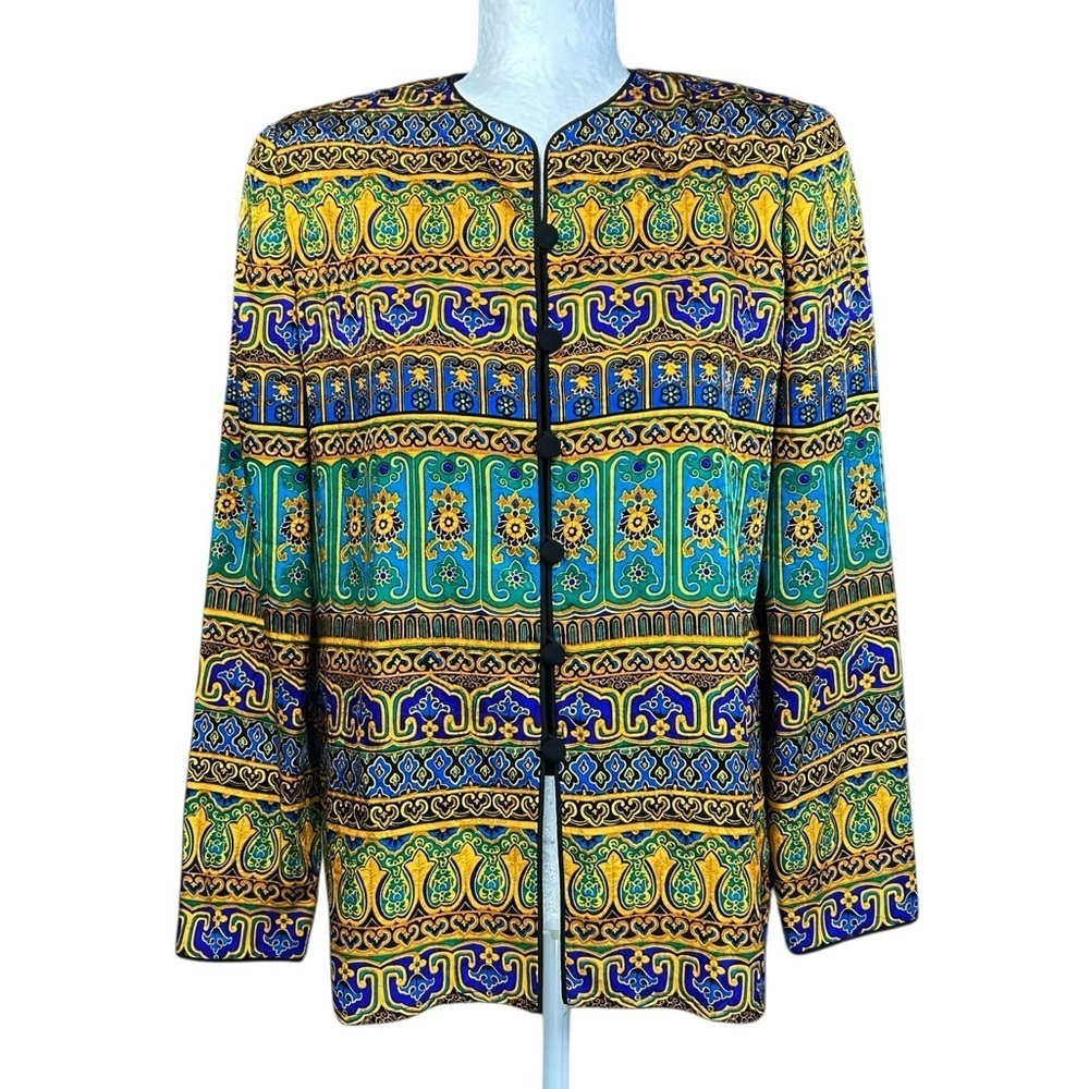 Vintage Adrianna Papell Silk Top 6 Evening Party Hoilday Vibrant Okd Money - Picture 2 of 10